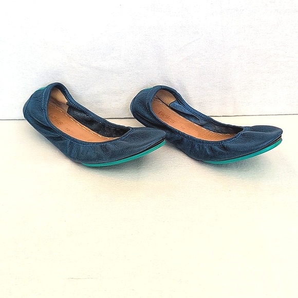 Tieks Womens 10 Ballet Flats Blue Leather Casual Office Contemporary Classic - Picture 4 of 8